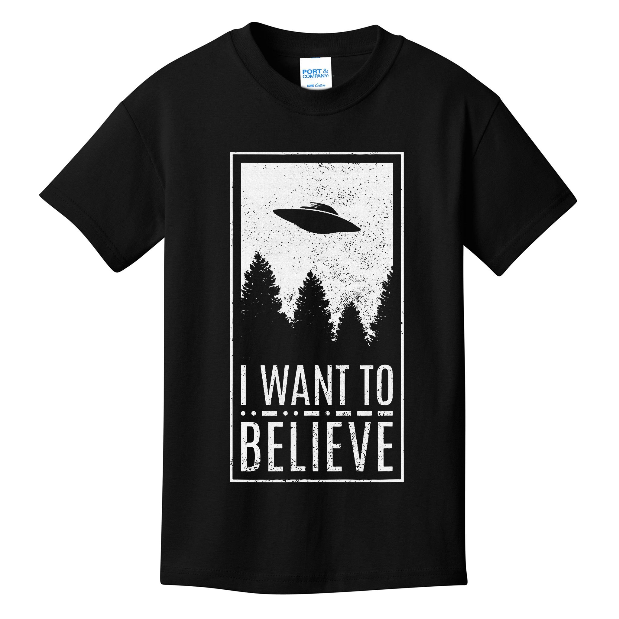 I Want To Believe Ufo Alien Hunter Conspiracy Theorist Kids T-Shirt