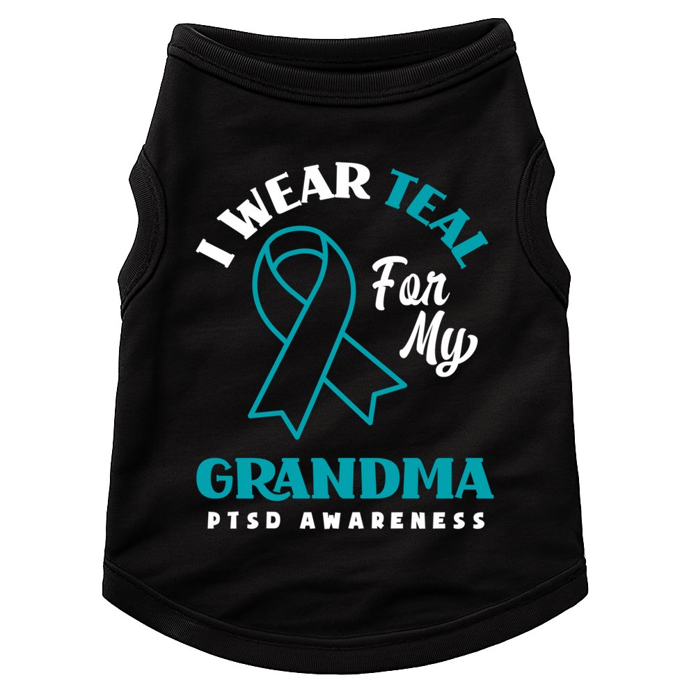 I Wear Teal For My Grandma Ptsd Awareness Gift Doggie Tank