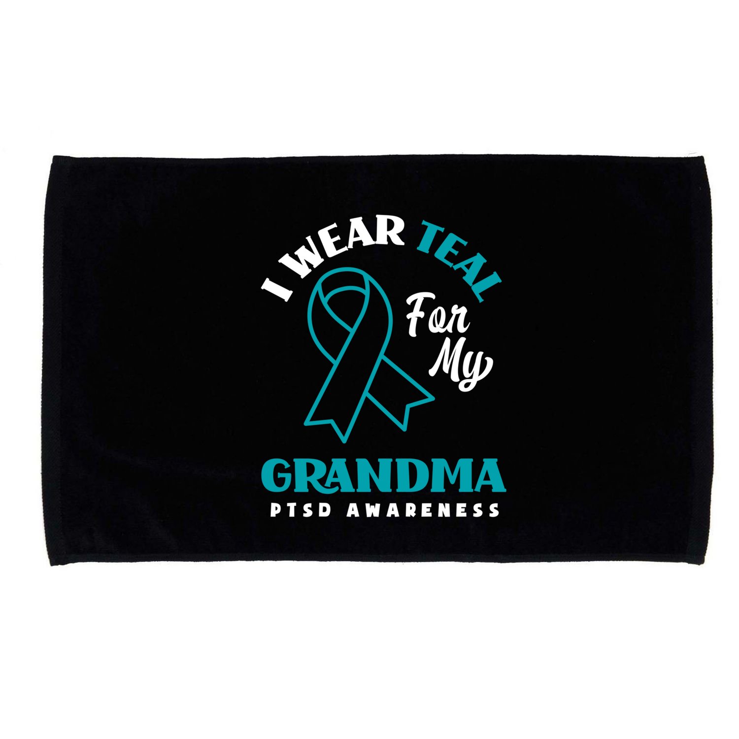 I Wear Teal For My Grandma Ptsd Awareness Gift Microfiber Hand Towel