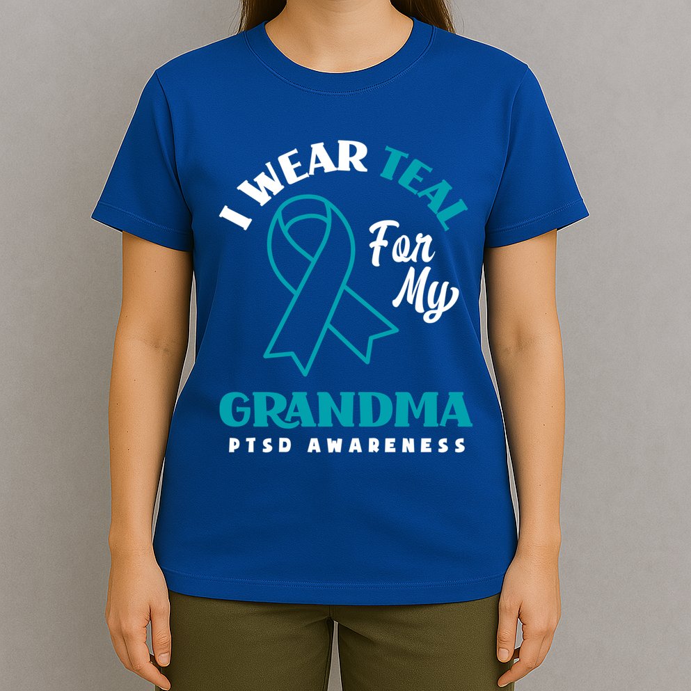 I Wear Teal For My Grandma Ptsd Awareness Gift T-Shirt