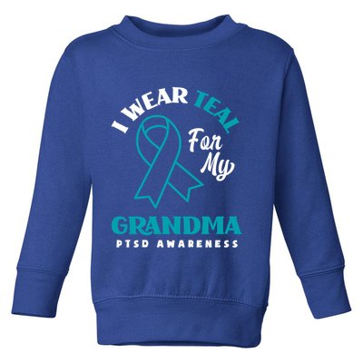I Wear Teal For My Grandma Ptsd Awareness Gift Toddler Sweatshirt