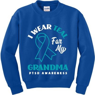 I Wear Teal For My Grandma Ptsd Awareness Gift Kids Sweatshirt
