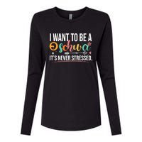 I Want To Be A Schwa ItS Never Stressed Science Of Reading Womens Cotton Relaxed Long Sleeve T-Shirt