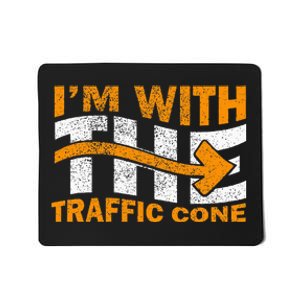 IM With The Traffic Cone Costume Funny Halloween Couple Mousepad