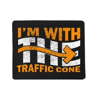 IM With The Traffic Cone Costume Funny Halloween Couple Mousepad