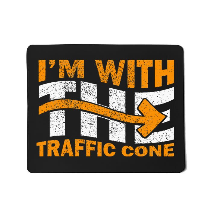 IM With The Traffic Cone Costume Funny Halloween Couple Mousepad