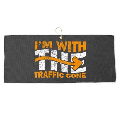 IM With The Traffic Cone Costume Funny Halloween Couple Large Microfiber Waffle Golf Towel