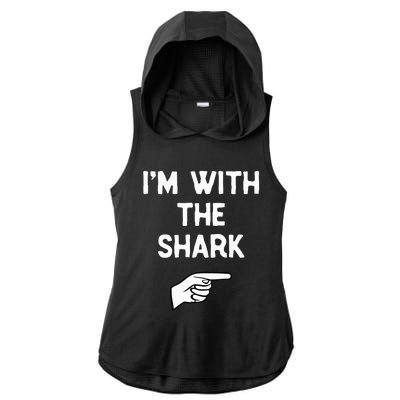 IM With The Shark Costume Halloween Matching Party Ladies PosiCharge Tri-Blend Wicking Draft Hoodie Tank