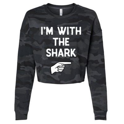 IM With The Shark Costume Halloween Matching Party Cropped Pullover Crew