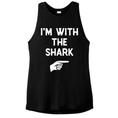 IM With The Shark Costume Halloween Matching Party Ladies PosiCharge Tri-Blend Wicking Tank