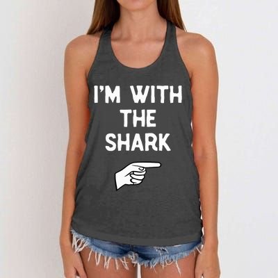 IM With The Shark Costume Halloween Matching Party Women's Knotted Racerback Tank