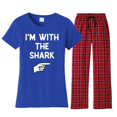 IM With The Shark Costume Halloween Matching Party Women's Flannel Pajama Set