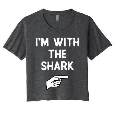 IM With The Shark Costume Halloween Matching Party Women's Crop Top Tee