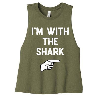 IM With The Shark Costume Halloween Matching Party Women's Racerback Cropped Tank