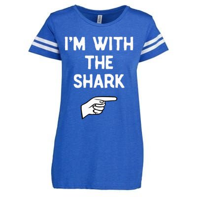 IM With The Shark Costume Halloween Matching Party Enza Ladies Jersey Football T-Shirt