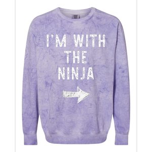 IM With The Ninja Costume Halloween Matching Couple Colorblast Crewneck Sweatshirt