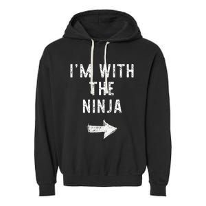 IM With The Ninja Costume Halloween Matching Couple Garment-Dyed Fleece Hoodie