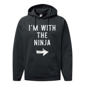 IM With The Ninja Costume Halloween Matching Couple Performance Fleece Hoodie