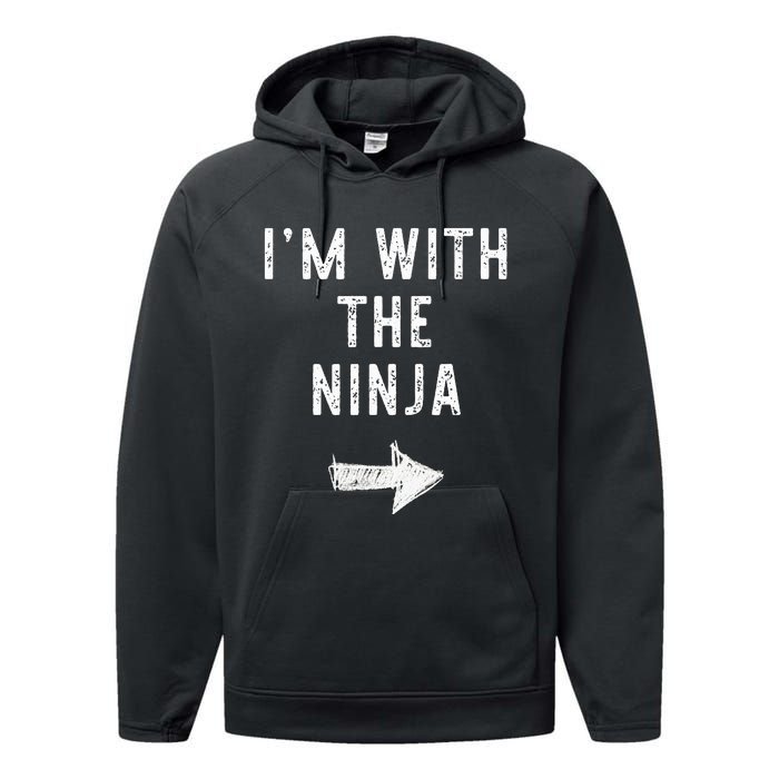 IM With The Ninja Costume Halloween Matching Couple Performance Fleece Hoodie