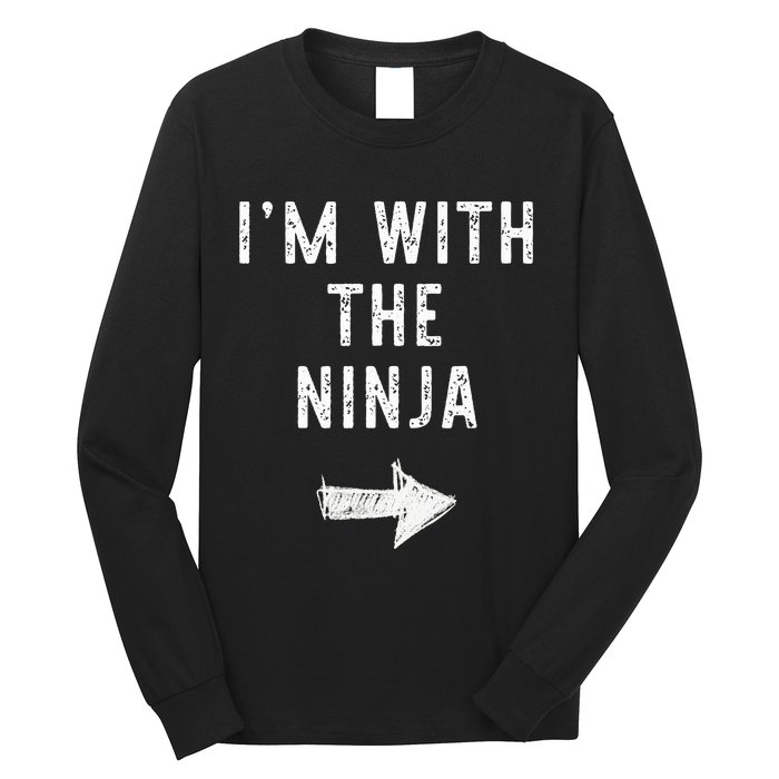 IM With The Ninja Costume Halloween Matching Couple Long Sleeve Shirt