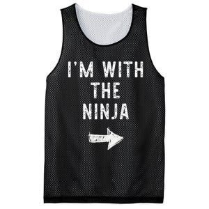 IM With The Ninja Costume Halloween Matching Couple Mesh Reversible Basketball Jersey Tank