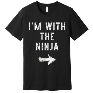 IM With The Ninja Costume Halloween Matching Couple Premium T-Shirt