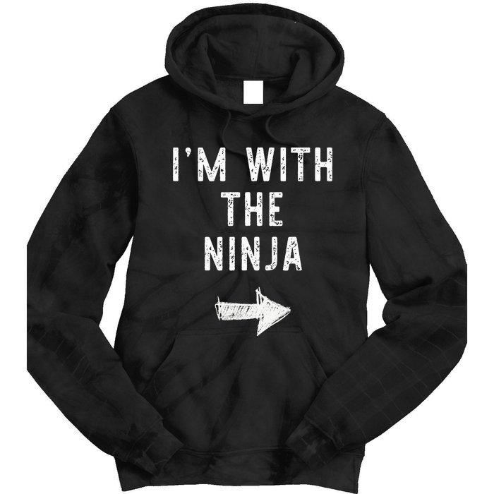 IM With The Ninja Costume Halloween Matching Couple Tie Dye Hoodie