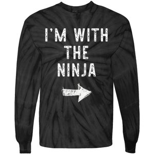 IM With The Ninja Costume Halloween Matching Couple Tie-Dye Long Sleeve Shirt