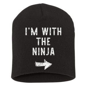 IM With The Ninja Costume Halloween Matching Couple Short Acrylic Beanie