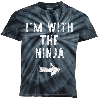 IM With The Ninja Costume Halloween Matching Couple Kids Tie-Dye T-Shirt