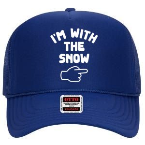 Im With The Snow Funny Casual Halloween Costume Gift High Crown Mesh Back Trucker Hat