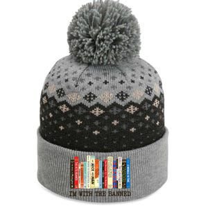 I'm With The Banned Read Banned Books The Baniff Cuffed Pom Beanie