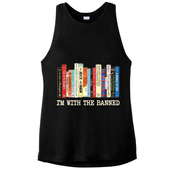 I'm With The Banned Read Banned Books Ladies PosiCharge Tri-Blend Wicking Tank