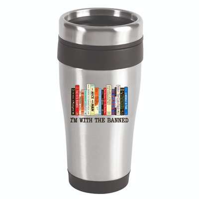 I'm With The Banned Read Banned Books 16oz Travel Tumbler