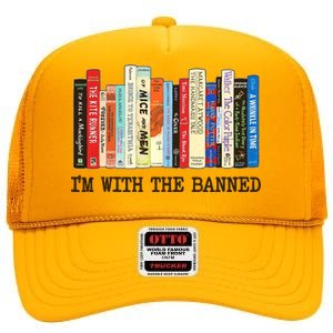 I'm With The Banned Read Banned Books High Crown Mesh Back Trucker Hat