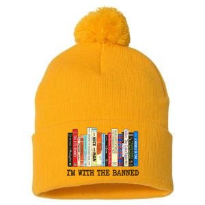 I'm With The Banned Read Banned Books Pom Pom 12in Knit Beanie