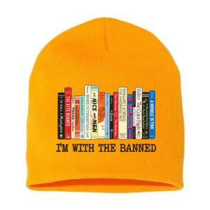 I'm With The Banned Read Banned Books Short Acrylic Beanie