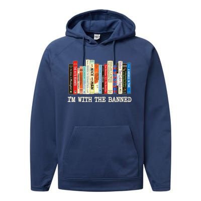 I'm With The Banned Read Banned Books Performance Fleece Hoodie