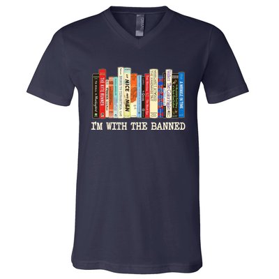 I'm With The Banned Read Banned Books V-Neck T-Shirt