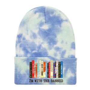 I'm With The Banned Read Banned Books Tie Dye 12in Knit Beanie