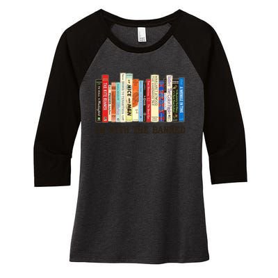 I'm With The Banned Read Banned Books Women's Tri-Blend 3/4-Sleeve Raglan Shirt