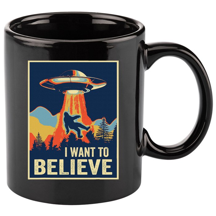 I Want To Believe Bigfoot Area 51 Alien Ufo 11oz C Handle Ceramic Mug