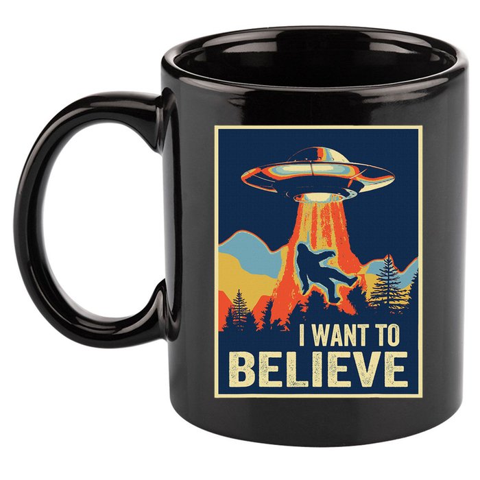 I Want To Believe Bigfoot Area 51 Alien Ufo 11oz C Handle Ceramic Mug