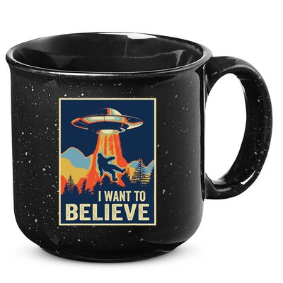 I Want To Believe Bigfoot Area 51 Alien Ufo 15oz Campfire Ceramic Mug