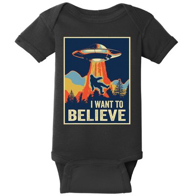 I Want To Believe Bigfoot Area 51 Alien Ufo Baby Bodysuit