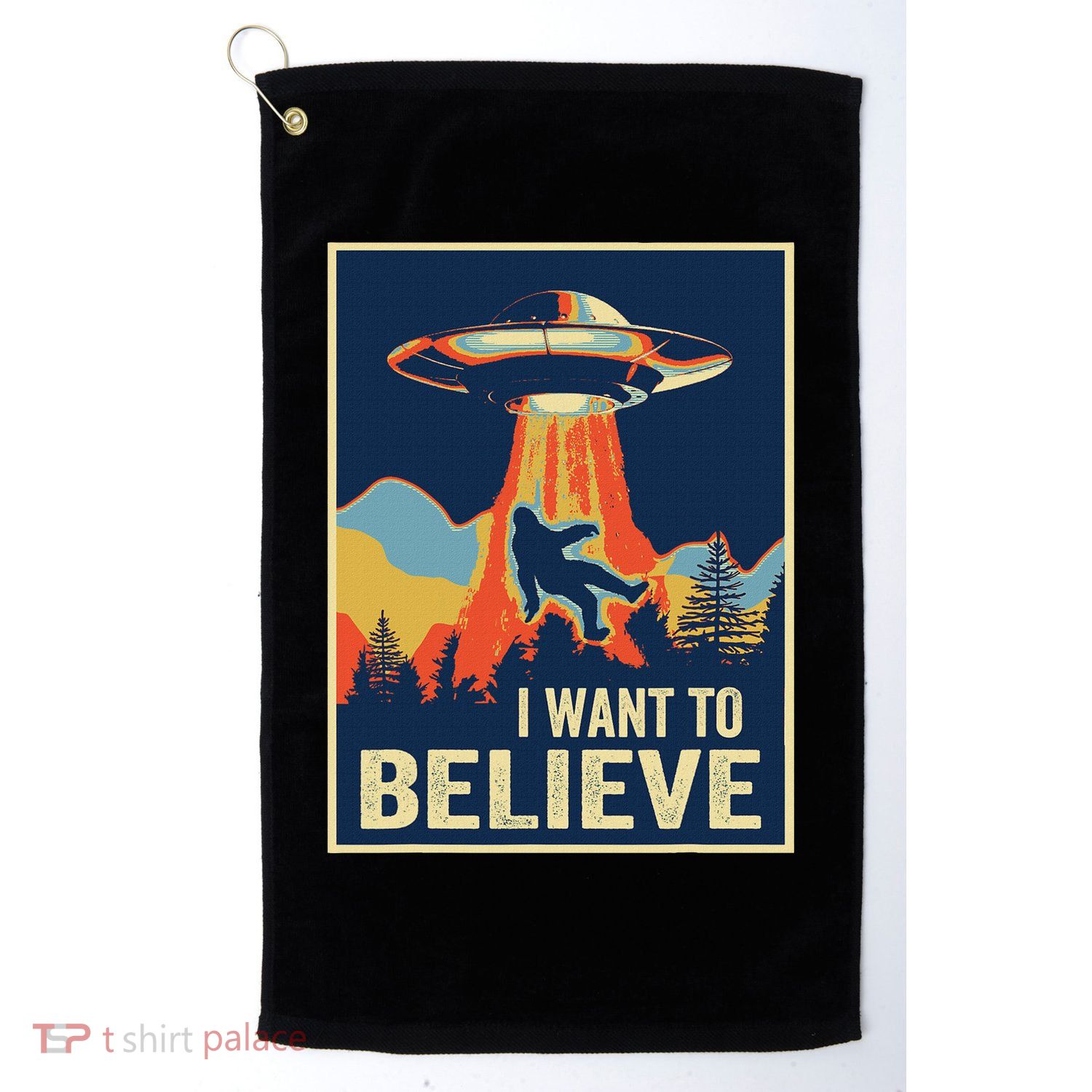 I Want To Believe Bigfoot Area 51 Alien Ufo Golf Towel