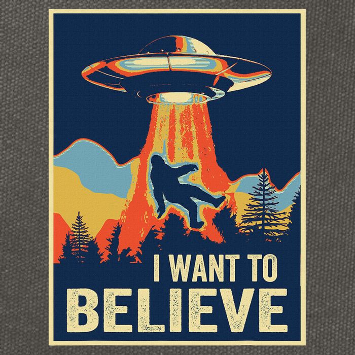 I Want To Believe Bigfoot Area 51 Alien Ufo Cotton Canvas Backpack