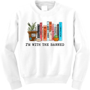 I'm With The Banned Books I Read Banned Books Lovers Kids Sweatshirt