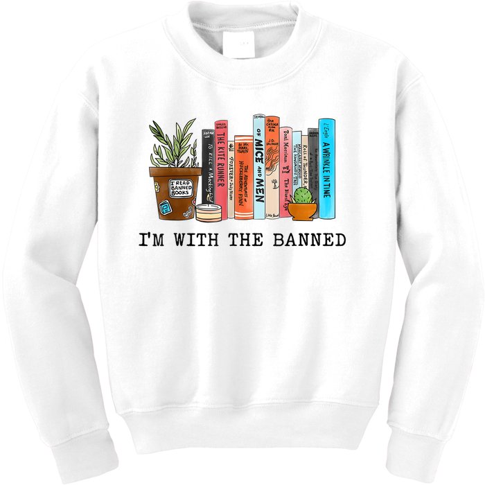 I'm With The Banned Books I Read Banned Books Lovers Kids Sweatshirt