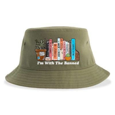 I'm With The Banned Book Funny Bookworm Gift Idea Trending Sustainable Bucket Hat